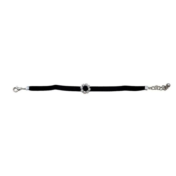 NEW Vintage 90's Y2K 2PC Velvet and Rhinestone Bracelet in Brown and Black - Picture 10 of 13